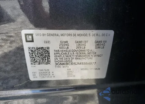 2021 Chevrolet Blazer 2Lt from USA, damaged, VIN 3GNKBCRS2MS554977